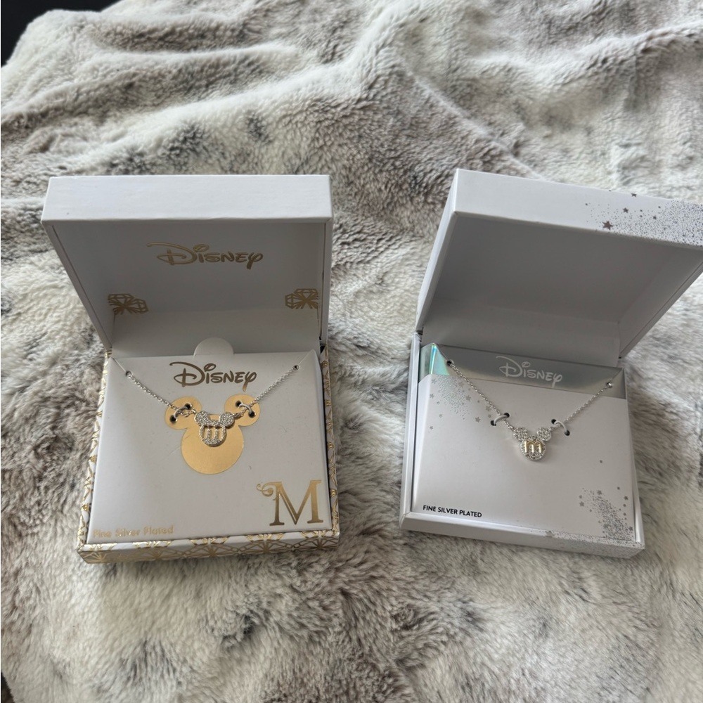 Disney Silver and Gold Necklace Set with Delicate Pendants